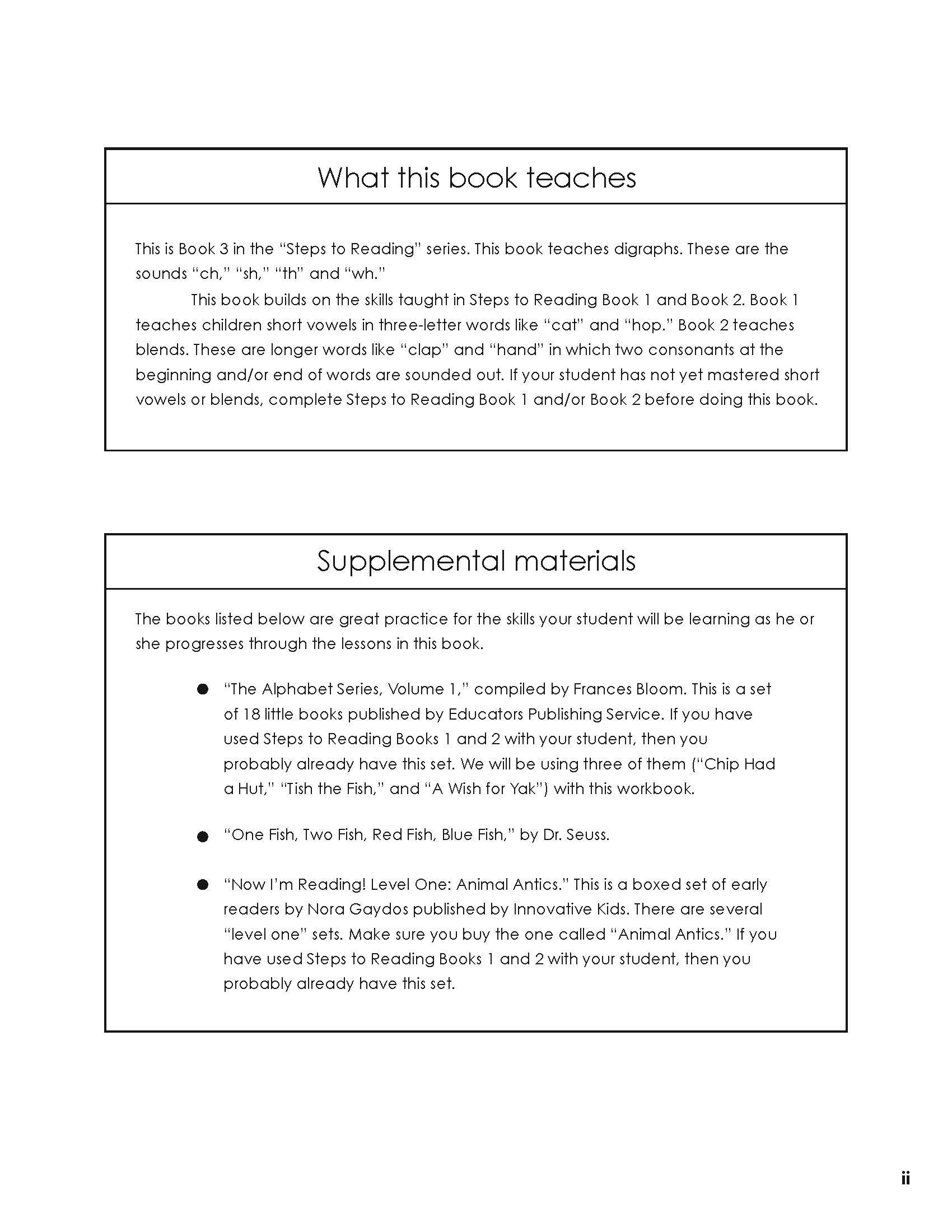 Steps to Reading Book 3 sample page 1